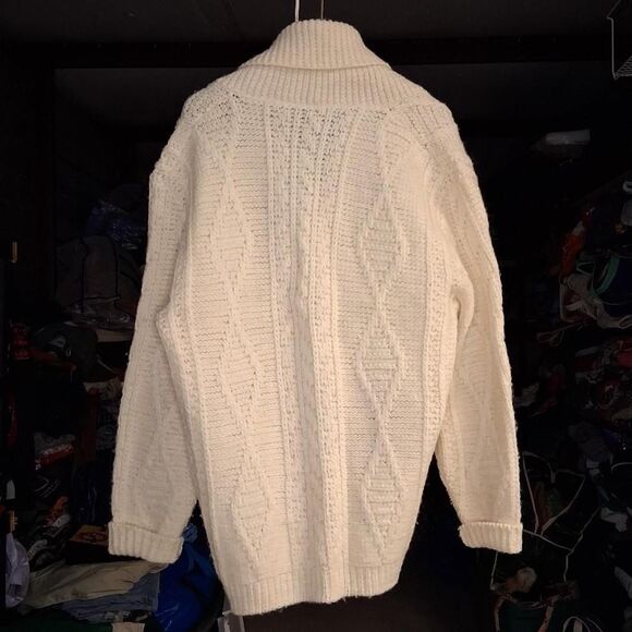 True Vintage 1960s Pendleton Cable Knit Button Up Wool Cardigan Size Large - Picture 2 of 4
